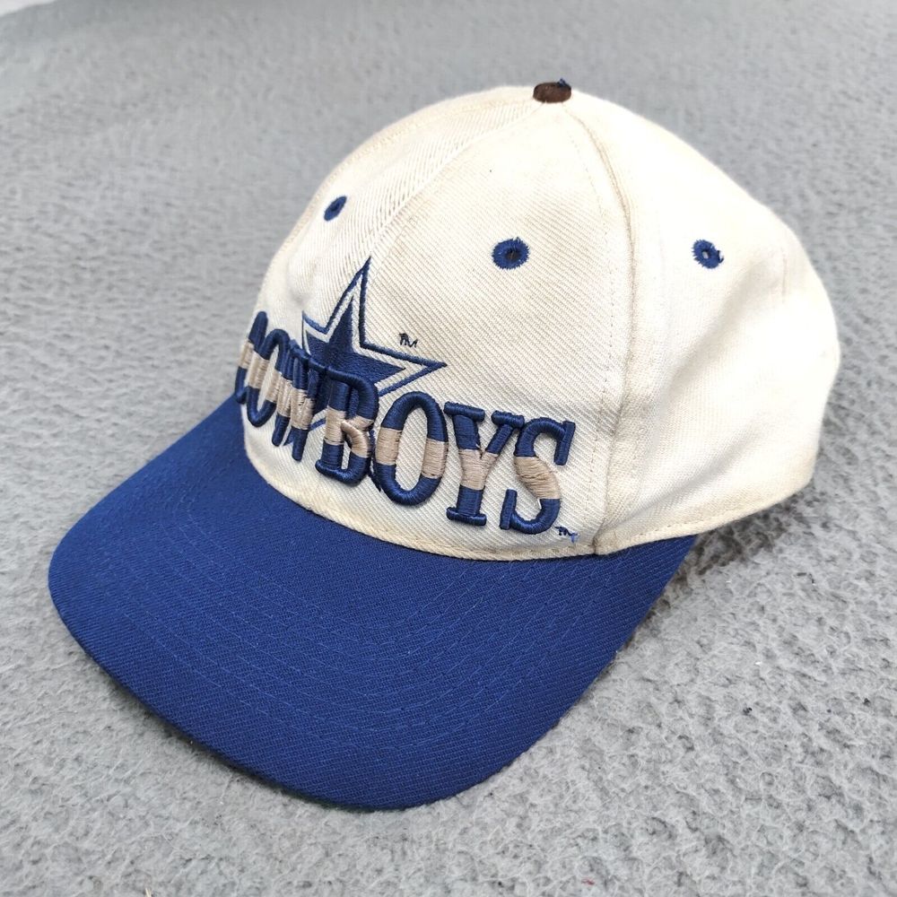 Vintage 1990s Dallas Cowboys Eastport Big Star Script Logo Snapback Hat Spellout - Picture 2 of 16
